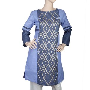 คุรตีปักลายสำหรับผู้หญิง - สีน้ำเงิน - Product Image 2