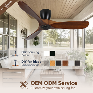 42 Inch Low Profile <b>Ceiling</b> <b>Fan</b> No Light <b>with</b> <b>Remote</b>, Solid Wood Flush Mount Quiet DC Motor <b>Ceiling</b> <b>Fan</b> - Product Image 5