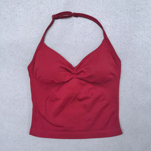 Gilet de fitness d'été Taille haute Hip Tinting Yoga Push-Up Sports Suit with Elastic Waist Closure Solid Print Pattern Front Logo - Product Image 2