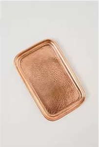 Bandeja de servicio de cobre decorativa, plato hecho a mano de calidad superior, bandeja de servicio de cobre nueva al por mayor con estilo clásico - Product Image 6