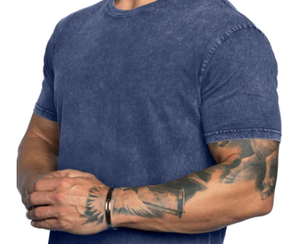 T-shirts à col rond personnalisés de haute qualité lourds 100% coton t-shirts graphiques lourds en détresse pierre lavée t-shirts en gros - Product Image 5