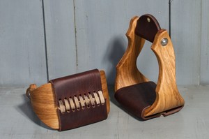 Étriers de course de chevaux personnalisés de qualité supérieure Anglais en bois Western Wood Leather Safety First! Équipement d'équitation - Product Image 2