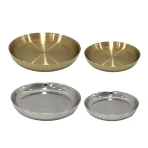 Bol à riz coréen en acier inoxydable doré Assiettes d'accompagnement Banchan Vaisselle Assaisonnement Sauces Bol à mélanger coréen Dipp - Product Image 3