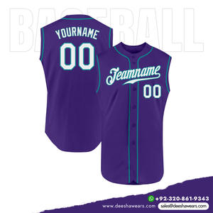 Maillots sans manches à boutons complets de baseball personnalisés OEM uniformes pour sports d'équipe tissu polyester à séchage rapide par Deesha Wears fabricant - Product Image 3