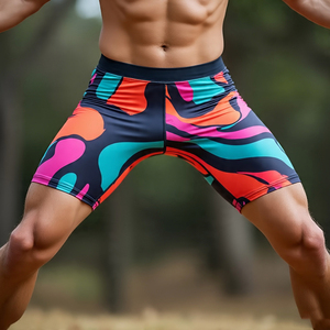 กางเกงขาสั้นผ้าพิมพ์ลายสำหรับนักขี่จักรยานสำหรับผู้ชายกางเกงขาสั้นสำหรับใส่เล่นโยคะฟิตเนส - Product Image 1