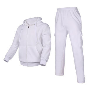 Ensemble de survêtement pour homme avec sweat à capuche à double fermeture éclair personnalisé 350 g/m², pantalon de survêtement en strass Freece, 2 pièces, mode streetwear pour homme, taille plus - Product Image 5