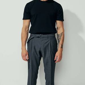 Pantalons de survêtement pour hommes personnalisés en gros, style motard, couleur unie, taille mi-haute, respirant, léger, style urbain, délavé - Product Image 3
