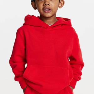 Factory Price Kids Knitted Custom Cable Embroidered Hoodie Branded Logo Red Color <b>Thermal</b> <b>Fleece</b> Organic Cotton Kids Boys - Product Image 1