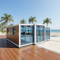 Maison conteneur modulaire préfabriquée extensible Hebei 20 pieds à double aile, portable et prête à l'emploi, pour bureau, chambre, atelier, extérieur