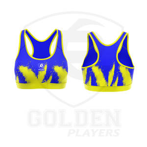 2024 New Branded Fashionable Fitness Sports Yoga Sets Women's <b>Yellow</b>/Blue Color High Quality Material Sublimation Yoga Sets - Product Image 2