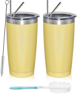 600ML <span class=keywords><strong>Vaso</strong></span> Térmico de Acero Inoxidable con Tapa Hermética Termo <span class=keywords><strong>para</strong></span> Café con 2 Popotes y Limpiador - Product Image 1