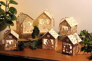 Noël LED Lumineux Maison En Bois De Luxe Bungalow-Décor À La Maison Fée Veilleuses Pendentif Enfants Cadeaux - Product Image 6