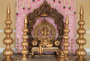 รูปปั้นพระพิฆเนศแบบดั้งเดิมของตกแต่งทางเข้ารูปแบบโบราณของงานแต่งงานรูปปั้นพระพิฆเนศทำมือไฟเบอร์ทำด้วยมือสำหรับบ้าน/กิจกรรม - Product Image 2