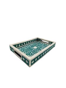 Bandeja con incrustaciones de huesos para ocasiones navideñas con patrones de diseño floral Bandeja para servir con incrustaciones de huesos - Product Image 4