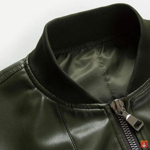 Vente en gros 2024 Veste d'hiver marron de haute qualité pour hommes Nouveau design en cuir véritable avec toile Logo personnalisé Service OEM disponible - Product Image 5