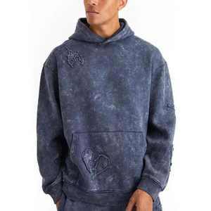 OEM personnalisé coton polaire survêtement sur la taille pull à capuche costume survêtements pour hommes respirant lavé survêtements en gros OEM - Product Image 2