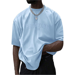 เสื้อยืดโอเวอร์ไซส์เปล่าสำหรับผู้ชายเสื้อยืดโอเวอร์ไซส์ลายไหล่ตกเสื้อยืดธรรมดาพิมพ์ลายแบบกำหนดเอง - Product Image 1