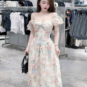 Robe Maxi d'été pour femmes de la mer avec col carré et motifs floraux brillants-Parfait pour mettre en valeur votre sens de la mode - Product Image 2