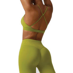 Conjunto de Yoga de 3 Piezas para Mujer, Diseño Moderno, Parte Delantera Sólida, 100% Algodón, Transpirable, Secado Rápido, Sin Costuras, Ligero, Cintura Elástica - Product Image 6