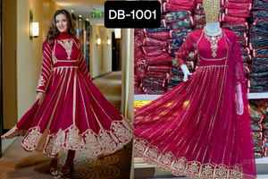 Vente chaude nouvelle pakistanaise taille libre robe Designer Salwar Kameez broderie pakistanaise et indienne femmes élégantes robe pour les femmes - Product Image 5
