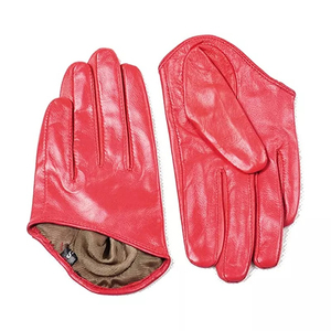New Style Women's Fashion Five-<b>Finger</b> Real Leather Half <b>Gloves</b> Leather <b>Gloves</b> With Elastic Cuffs Women's Winter Riding <b>Gloves</b> - Product Image 1