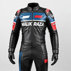 Traje de cuero de moto de color personalizado Malik Raza MOQ bajo suministro de usuario final al por mayor - Product Image 1
