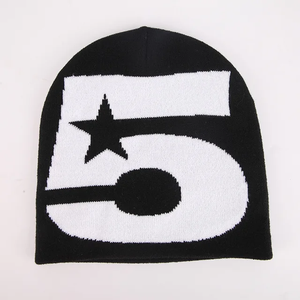 หมวกบีนนี่ถักลายอะคริลิคสำหรับผู้ชายและผู้หญิงสำหรับฤดูใบไม้ร่วงฤดูหนาว - Product Image 2