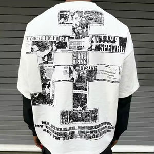 เสื้อยืดโอเวอร์ไซส์สำหรับผู้ชายผ้าฝ้าย100 300GSM ทรงครอปพอดีกับไหล่ปล่อยชายเสื้อ - Product Image 3