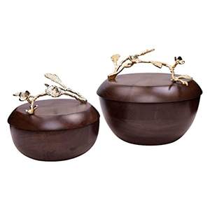 Designer Wood <b>Dessert</b> Serving <b>Bowl</b> Round Shape Customized Size Food Serving <b>Bowl</b> With Lid At Acceptable Price - Product Image 6