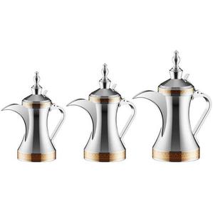 Classic Arabic Metal Dallah Table Top Coffee Tea Serving <b>Set</b> Brass <b>Steel</b> Material for Hotel Restaurant Use for Resort Serving - Product Image 5