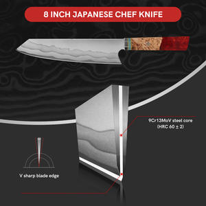 Cuchillos de Cocina al por Mayor Personalizados OEM ODM PRESTIGE BLADES, Estilo Moderno, Hoja de Acero de Damasco, Ambidiestros, Aptos para Lavavajillas - Product Image 3