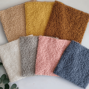Patrón teñido de hilo de tela de tapicería Boucle ligero tejido fino con forro polar de peluche unido para muebles - Product Image 1