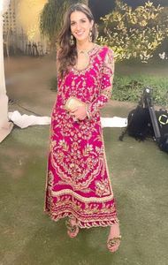 NEWLY--TRENDY หนักยาว KURTA กับกางเกงประดับด้วยลูกปัดแก้วคริสตัลที่สวยงาม DABKA,ทำงานสำหรับงานปาร์ตี้-สวมใส่/แต่งงาน @ 2022 - Product Image 2