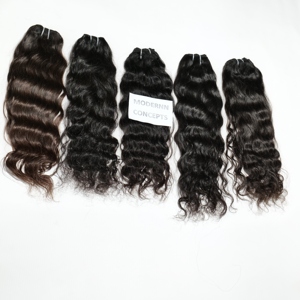 Remy Virgen pelo indio sin procesar cutículas onda de agua ninguno derramamiento ondulado tejido paquetes Natural negro templo cabello humano gran - Product Image 5