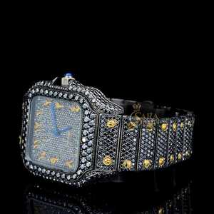 Reloj de lujo con diamantes Iced VVS Moissanite, diseño de moda antiguo único, movimiento automático, caja cuadrada de 41mm, esfera con números arábigos - Product Image 2