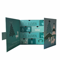 Boîte de calendrier de l'avent en carton rigide écologique de haute qualité avec 12 tiroirs, aimant, chaussettes, boîte cadeau de Noël, compte à rebours du Nouvel An