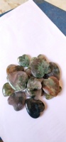 Batu Akik Lumut Alami Alba Gems Kelas Premium Potongan Hati Efek Cahaya 10mm-50mm Model 07 Diameter Lubang Tidak Ada untuk Pembuatan Perhiasan