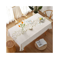 Event Ready 100% Coton Floral Brodé Jacquard 60x120 Léger À La Main En Inde OEM ODM Dropshipping Nappe En Vrac