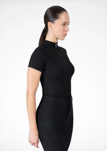 Chemise d'équitation à manches courtes pour femmes, légère, respirante, tissu extensible, couche de base pour l'équitation, service OEM - Product Image 5