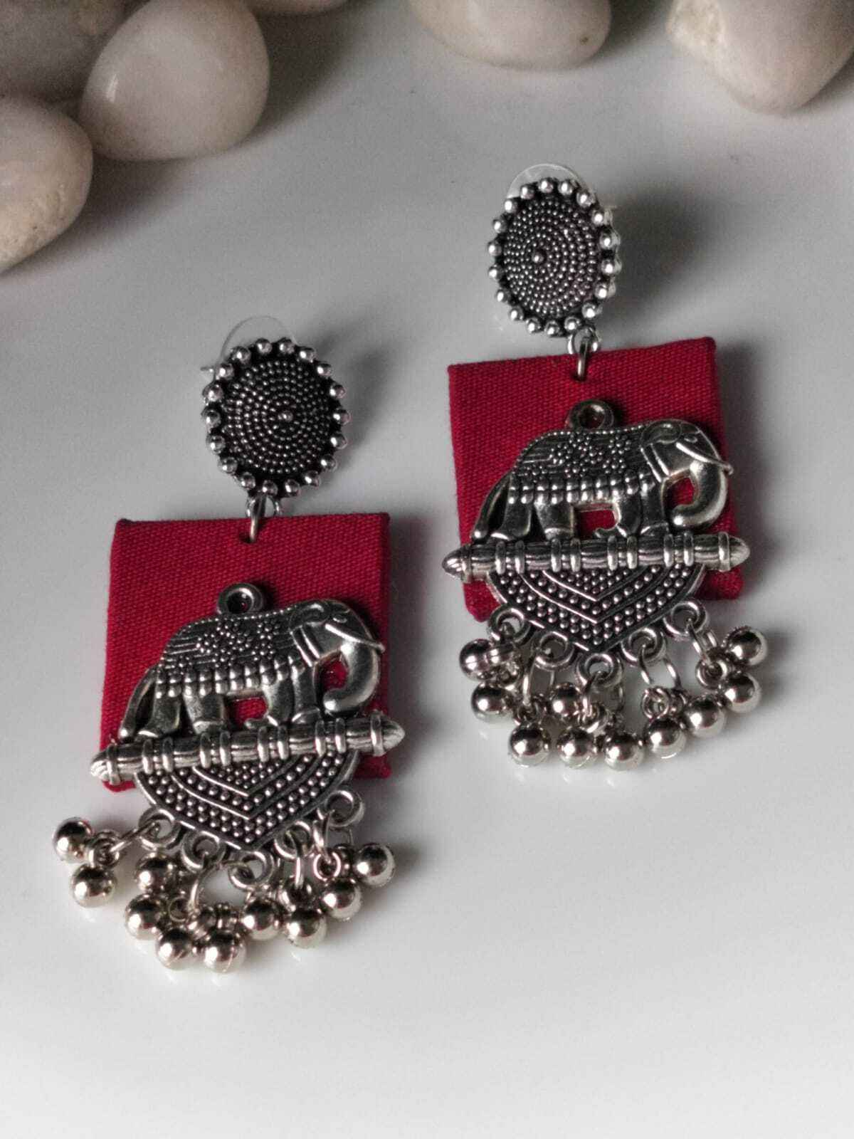 Antique Silver & Crimson Red