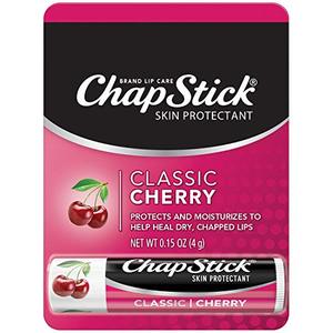 Chapstick Classic Cherry Flavor Skin Protectant Tubo de bálsamo labial con sabor, 0,15 Oz Cada uno [Paquete de 12] - Product Image 1