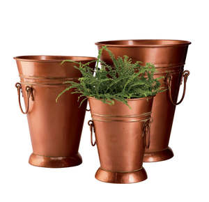 Nouveau design attrayant jardinières décoratives de jardin jardinières polies en cuivre martelé de qualité supérieure pour les fournisseurs de gros - Product Image 3