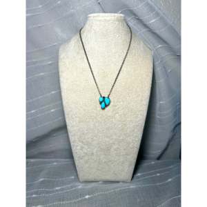 Collier en turquoise de Kingman et argent sterling, fabriqué par des artisans Navajo, bijou culturel de collection, pièce unique - Product Image 3