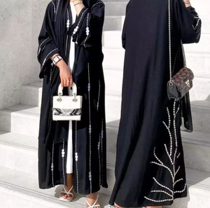 Abayas de verano bordadas de diseñador con conjuntos de hiyab para mujeres Servicio OEM ligero y amigable con el clima cálido disponible - Product Image 5