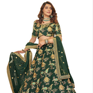 Hermosa ropa de boda arte seda calidad premium Lehenga Choli para mujer por Fabzone - Product Image 1