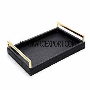 Deluxe Quality <b>Black</b> Marble <b>Tray</b> With Metal Frame Table Decoration Food Serving <b>Tray</b> and Platter Dinnerware Hotel and Restaurant - Product Image 6
