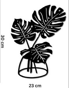งานศิลปะติดผนังโลหะรูปใบไม้สีดำแบบกำหนดเองตามความต้องการสูง ขายดีที่สุดของผู้ค้าส่งออนไลน์บน Amazon งานศิลปะติดผนังแบบมีกาวในตัว ดีไซน์เรียบหรูสไตล์อาร์ตเดโค ทำจากเหล็ก - Product Image 4