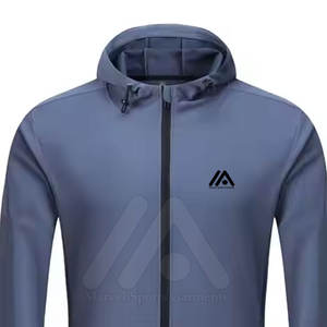 Sweat-shirts à capuche pour hommes de haute qualité, motif uni, respirants, en tissu tricoté polyester/coton écologique, teinture unie, collection automne - Product Image 1