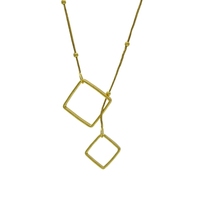Collier à maillons géométriques en laiton plaqué or 18 carats fait main, 18 pouces, vintage, pour mariages, fêtes, cadeaux, classique, religieux