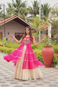 Shree Ram Creation - Vestidos Reversibles de Algodón Puro con Trabajo Gamathi, Estilo Moderno, Especiales para Navratri, para Bodas, Próximamente Disponibles! - Product Image 2